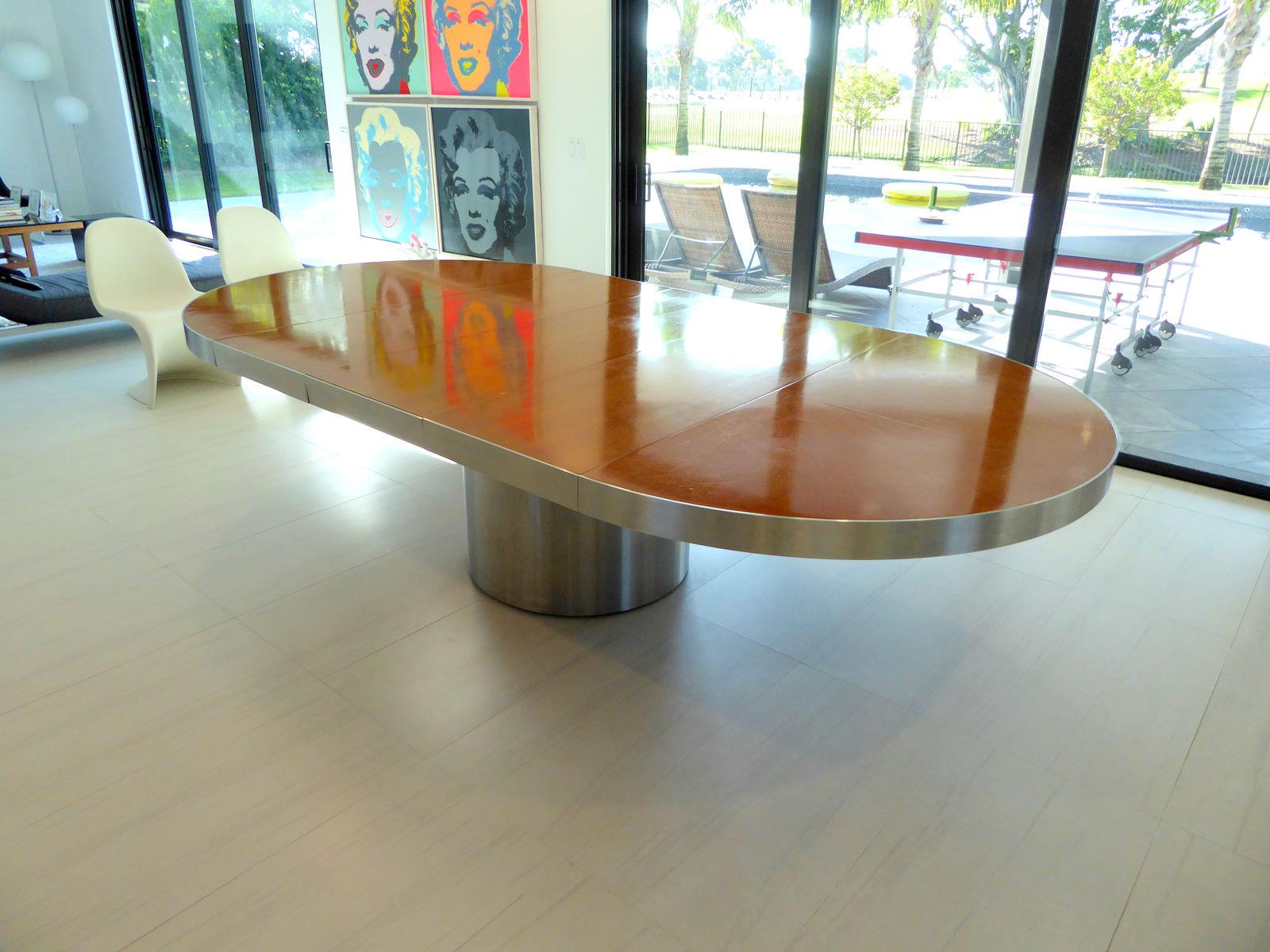 Mid-Century Modern Custom Dining Table by Aman & Carson For Sale