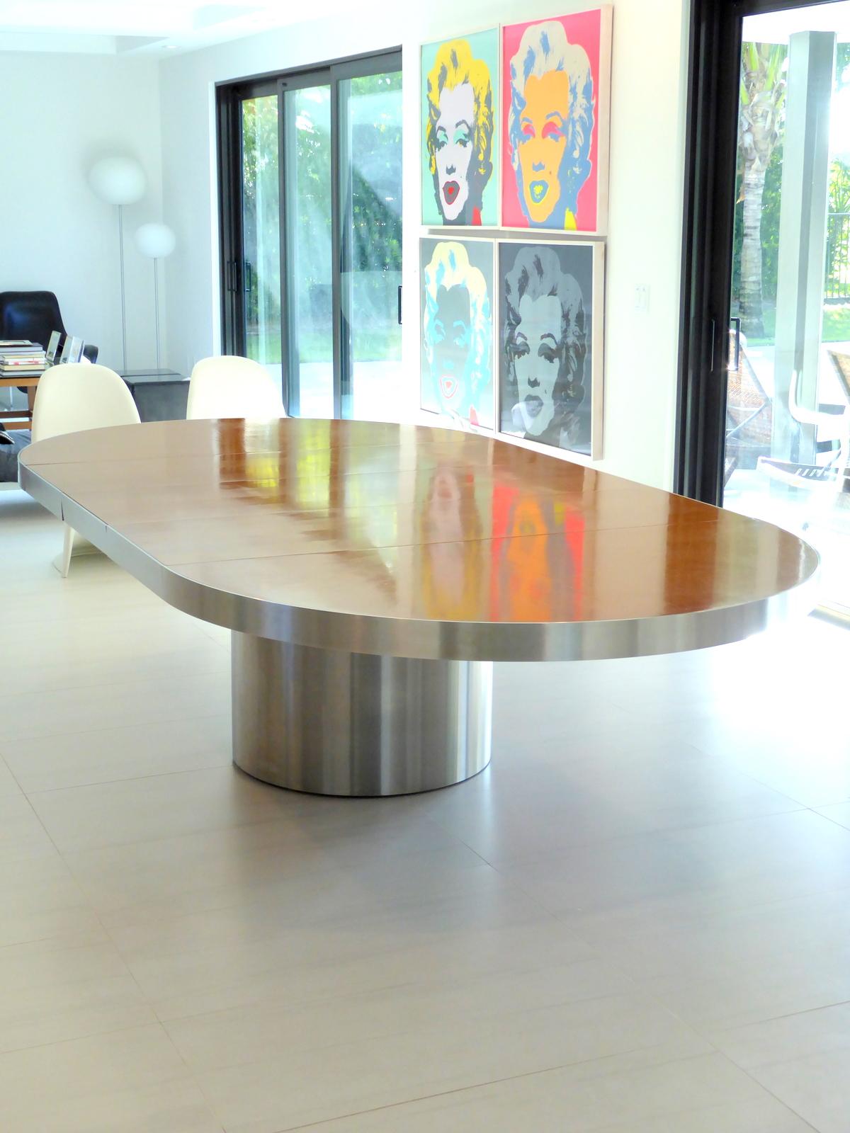 American Custom Dining Table by Aman & Carson For Sale