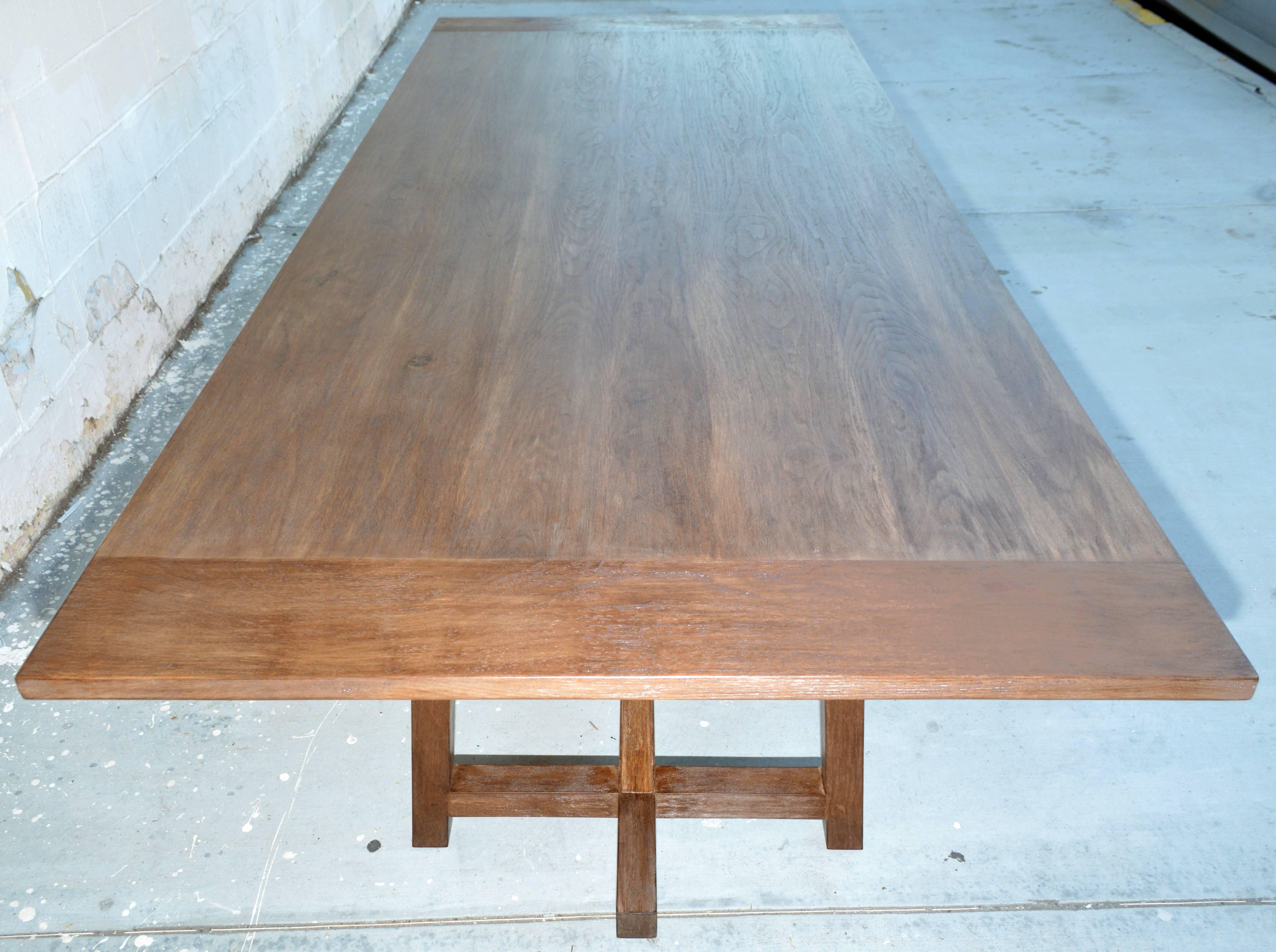 English Custom Dining Table in Aged Walnut, Built to Order by Petersen Antiques