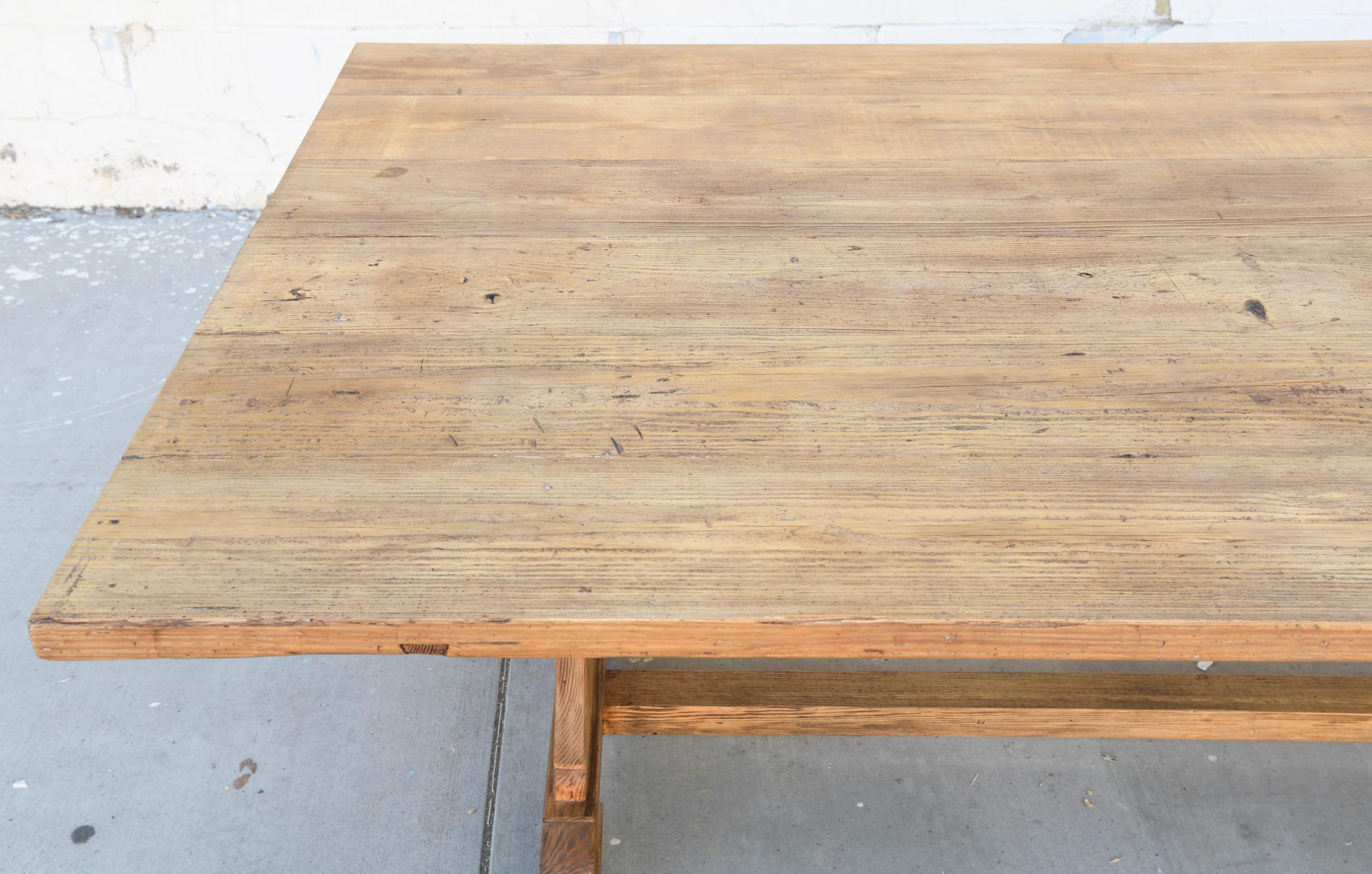 reclaimed pine dining table