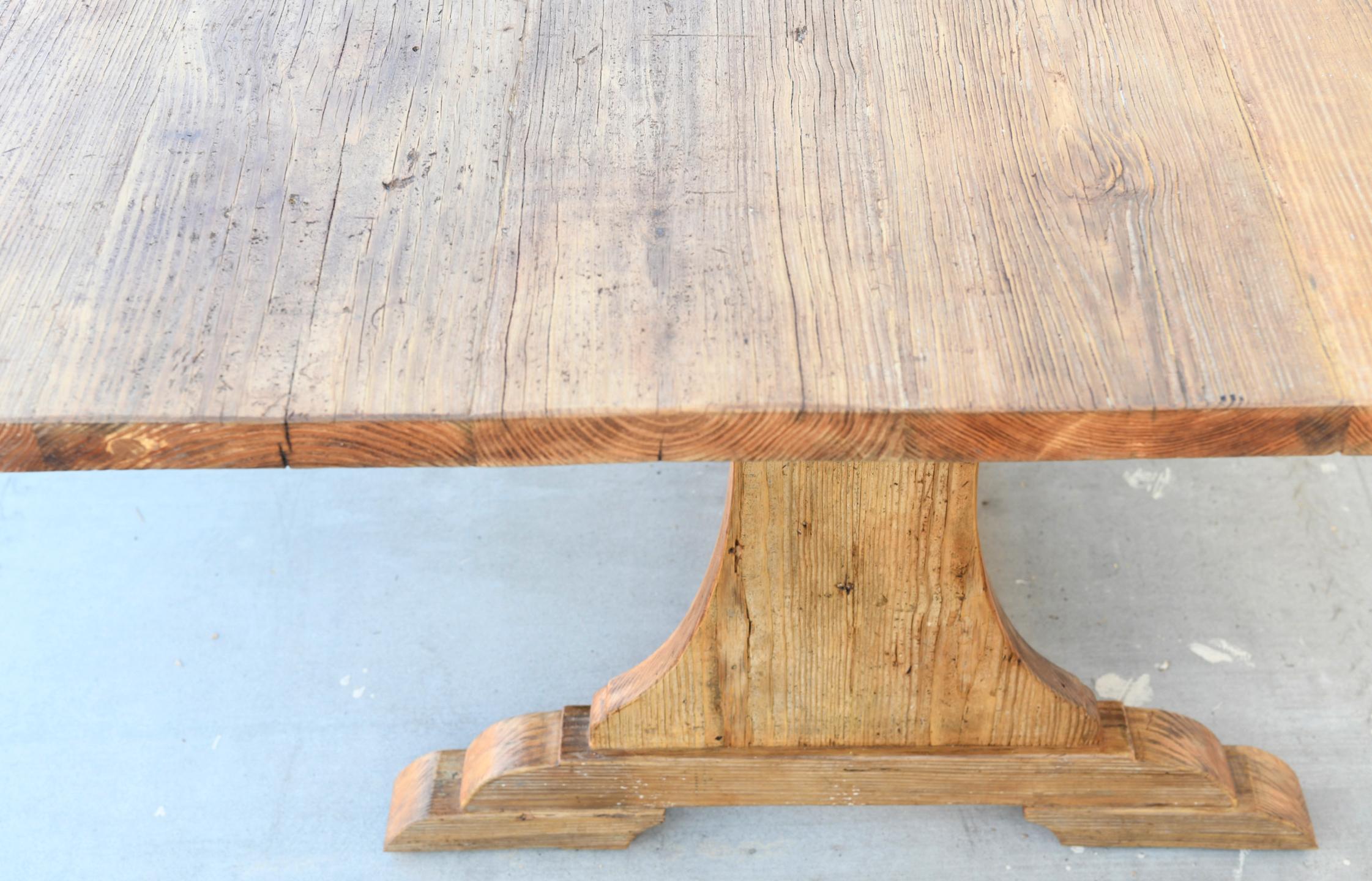 American Carina Dining Table Made from Reclaimed Pine (custom) For Sale