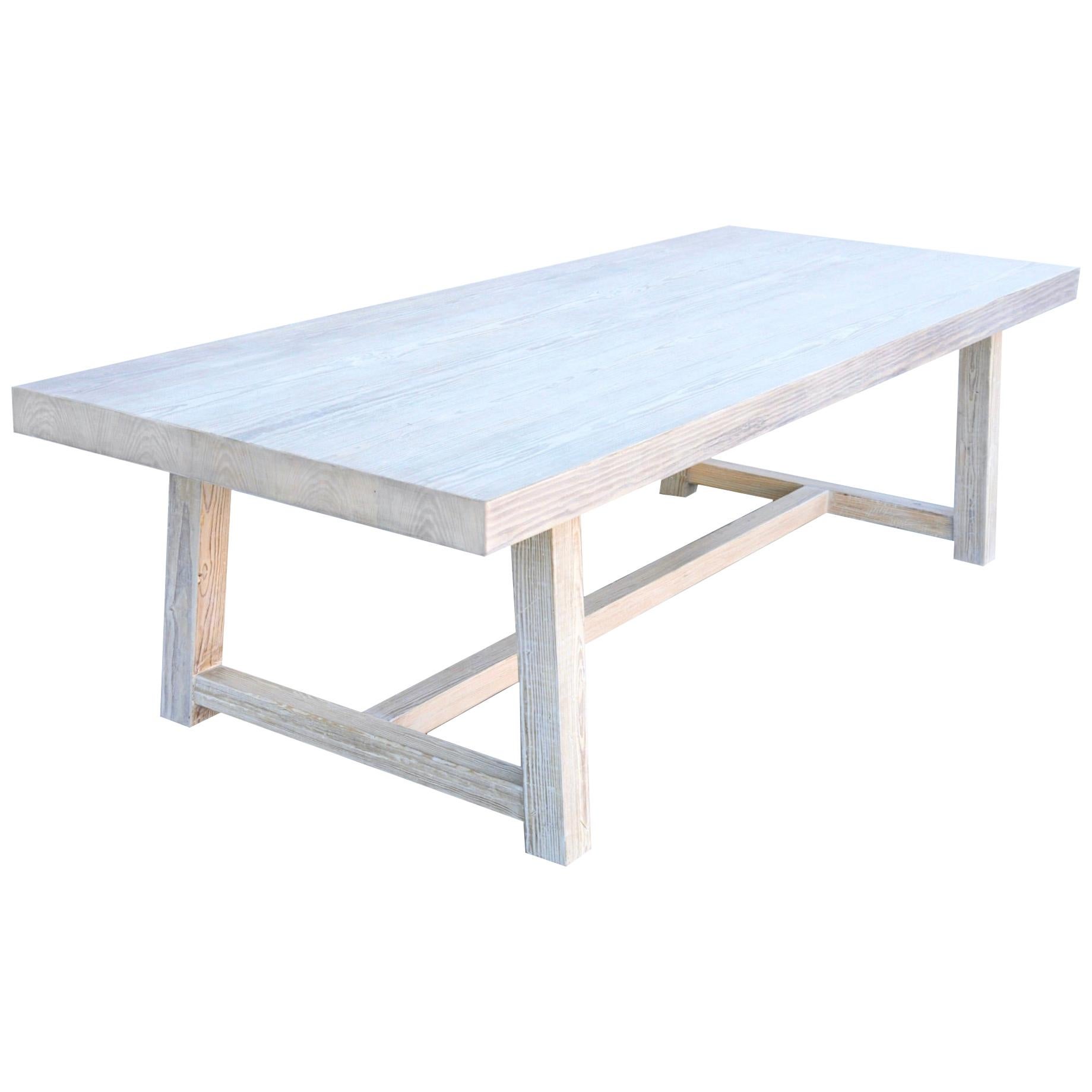 Custom Dining Table made from Reclaimed Pine, Made to Order by Petersen Antiques For Sale