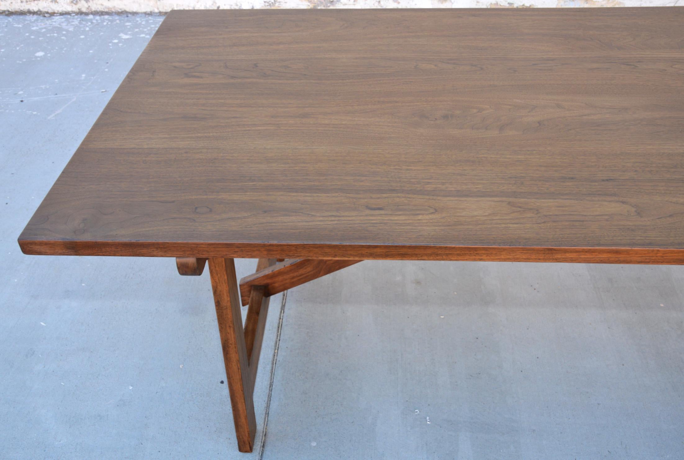 Walnut Dining Table, Custom Made by Petersen Antiques For Sale 2