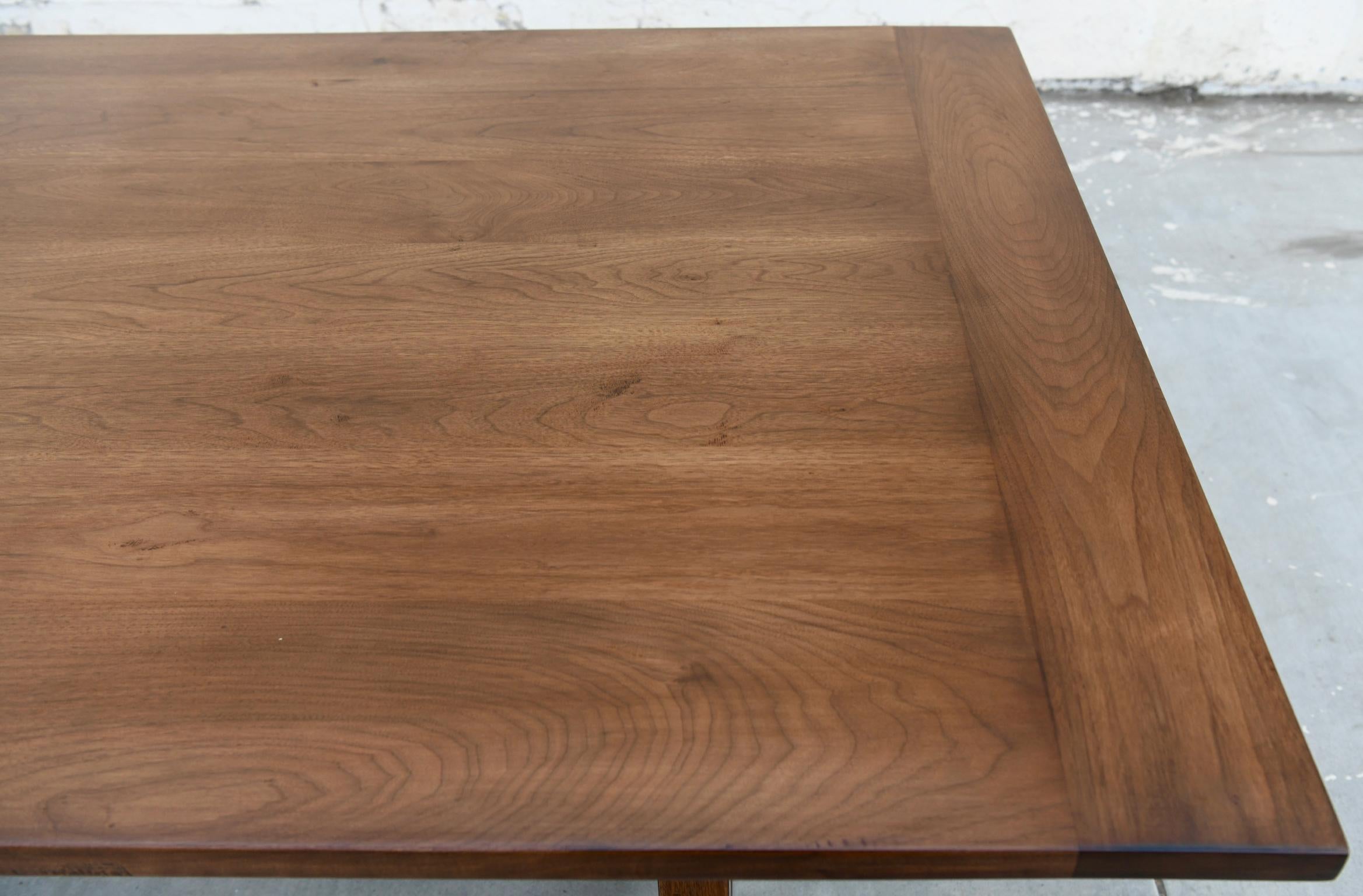 American Walnut Dining Table, Custom Made by Petersen Antiques For Sale