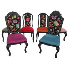 Queen Anne Style Custom Upholstered Dining Chairs set pc/6