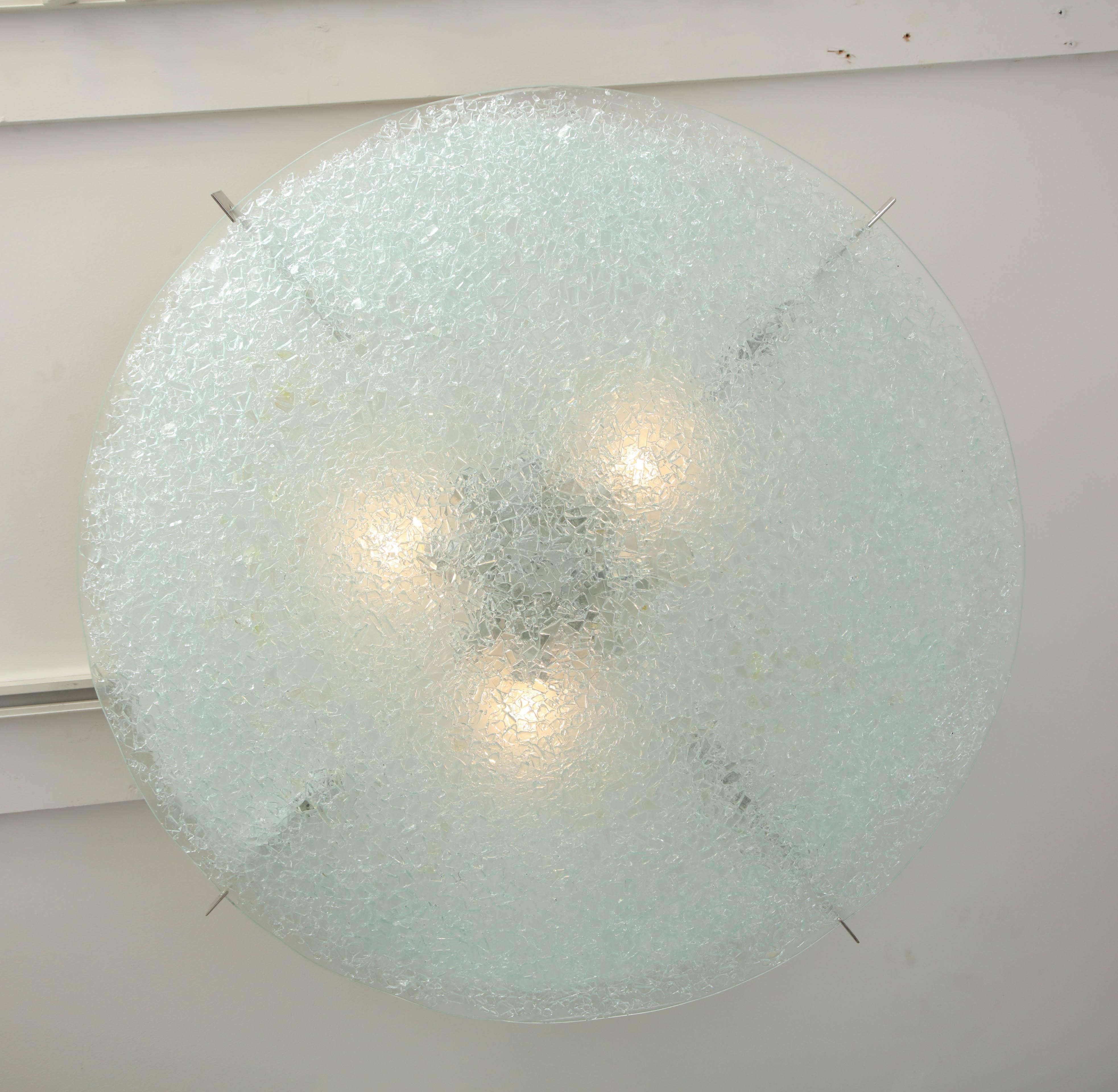 Polished Dome Glass Flush Mount Light Fixture