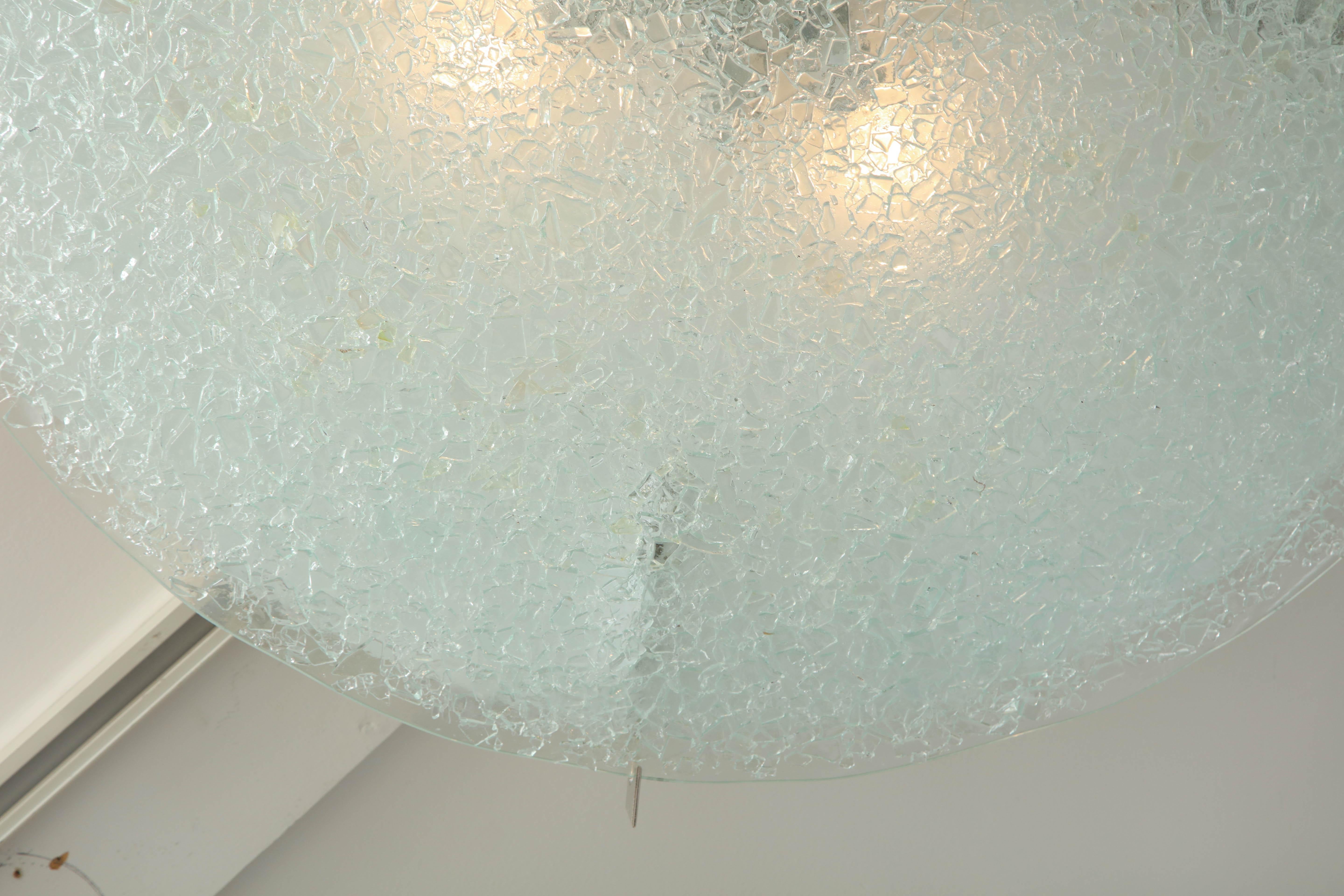 Contemporary Dome Glass Flush Mount Light Fixture