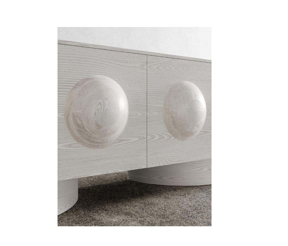 Custom Dot Kredenz - gebleichte Weißeiche (Moderne) im Angebot