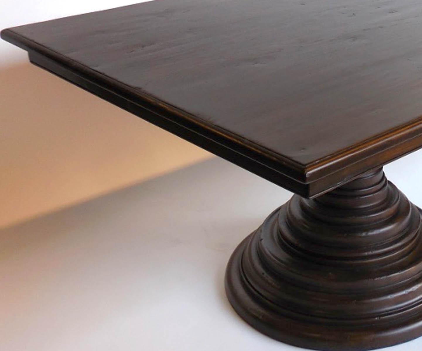 Custom Double Pedestal Dining Table by Dos Gallos Studio In New Condition For Sale In Los Angeles, CA