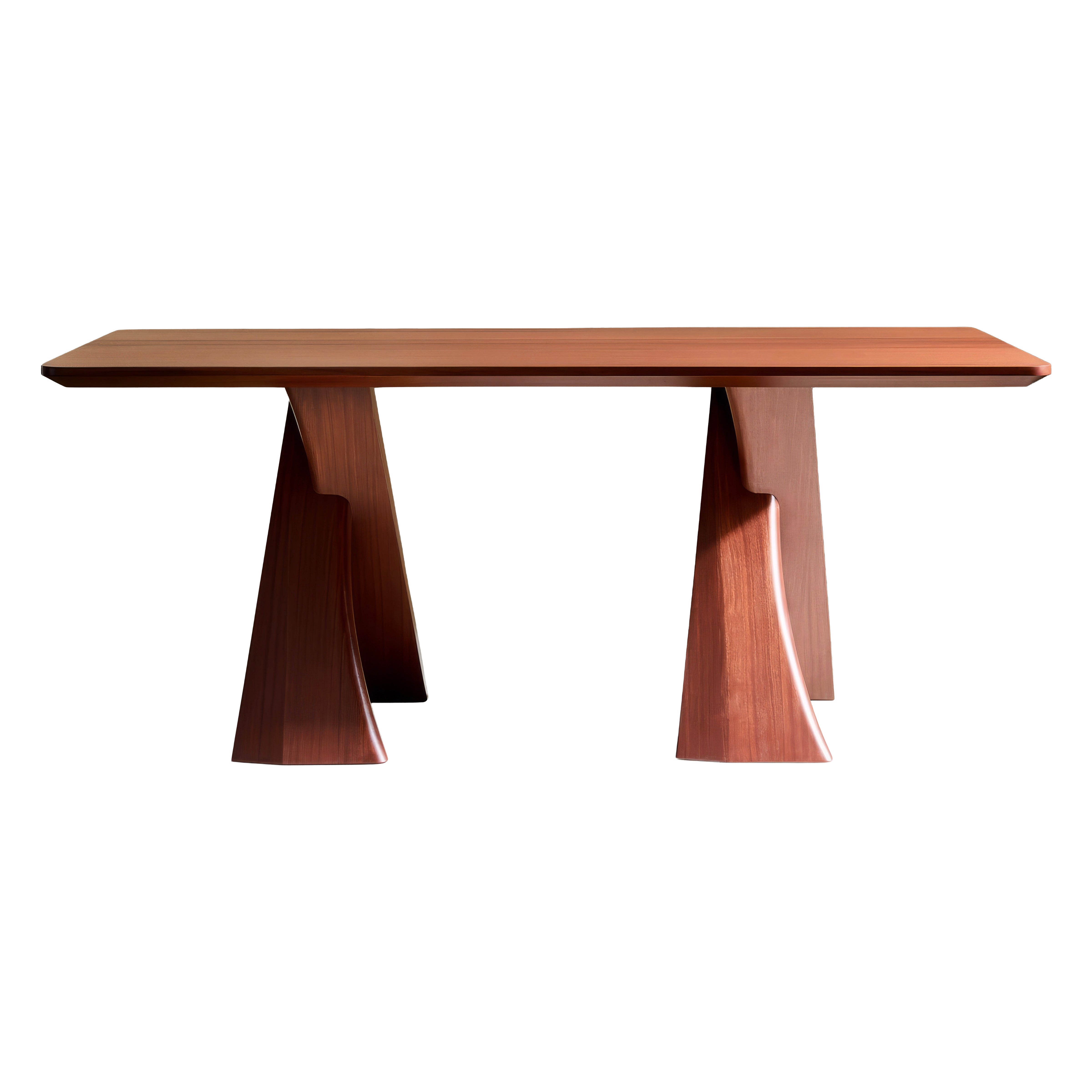 Custom Double Pedestal X-Form Dining Table by Michael Maximo, Made to Order For Sale