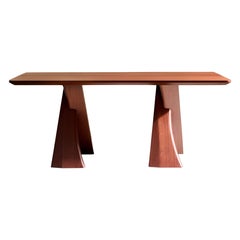 Custom Double Pedestal X-Form Dining Table by Michael Maximo, Made to Order