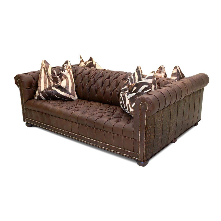 Custom Double Sided Chesterfield Sofa For Sale at 1stDibs custom
