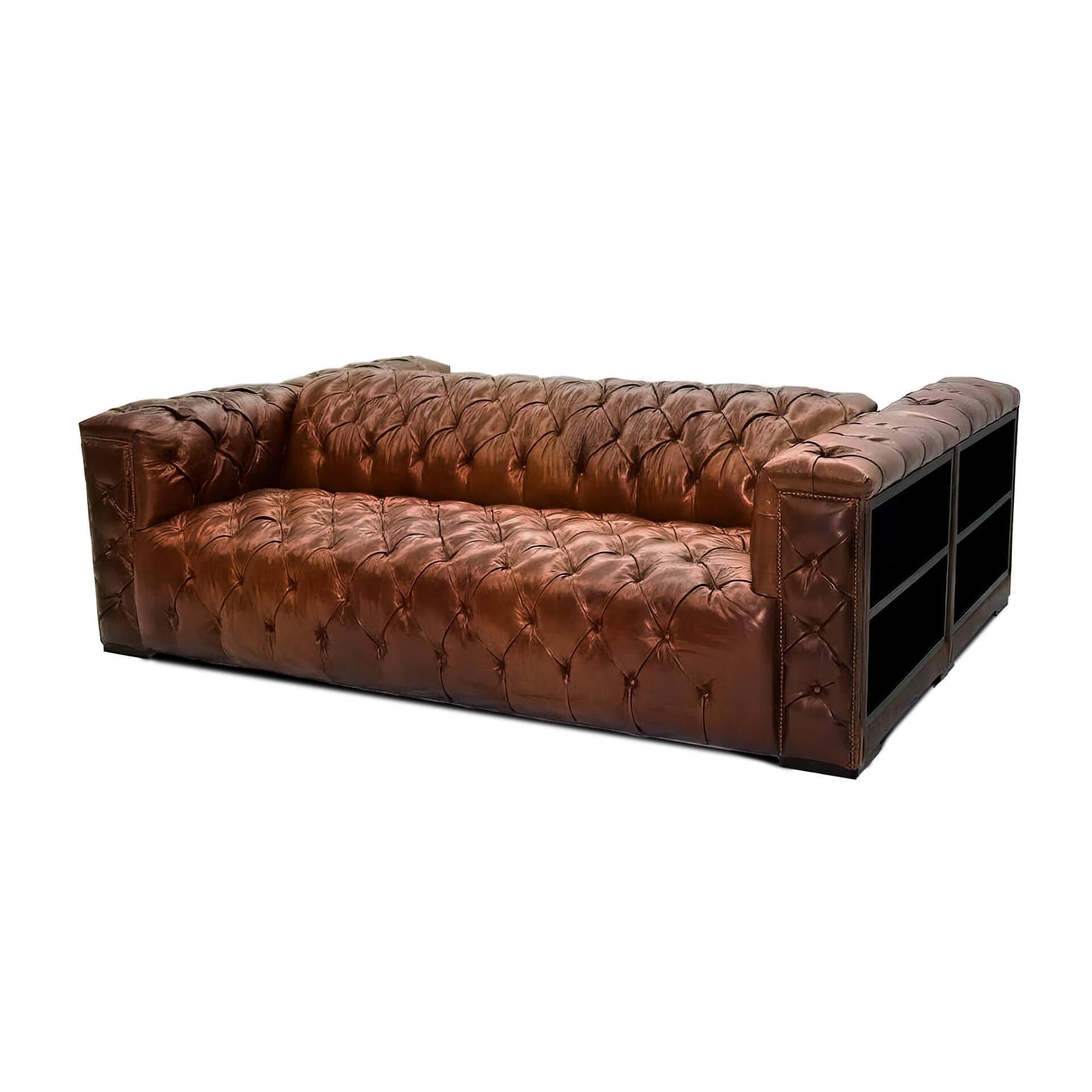 American Custom Double Sided Chesterfield Sofa For Sale