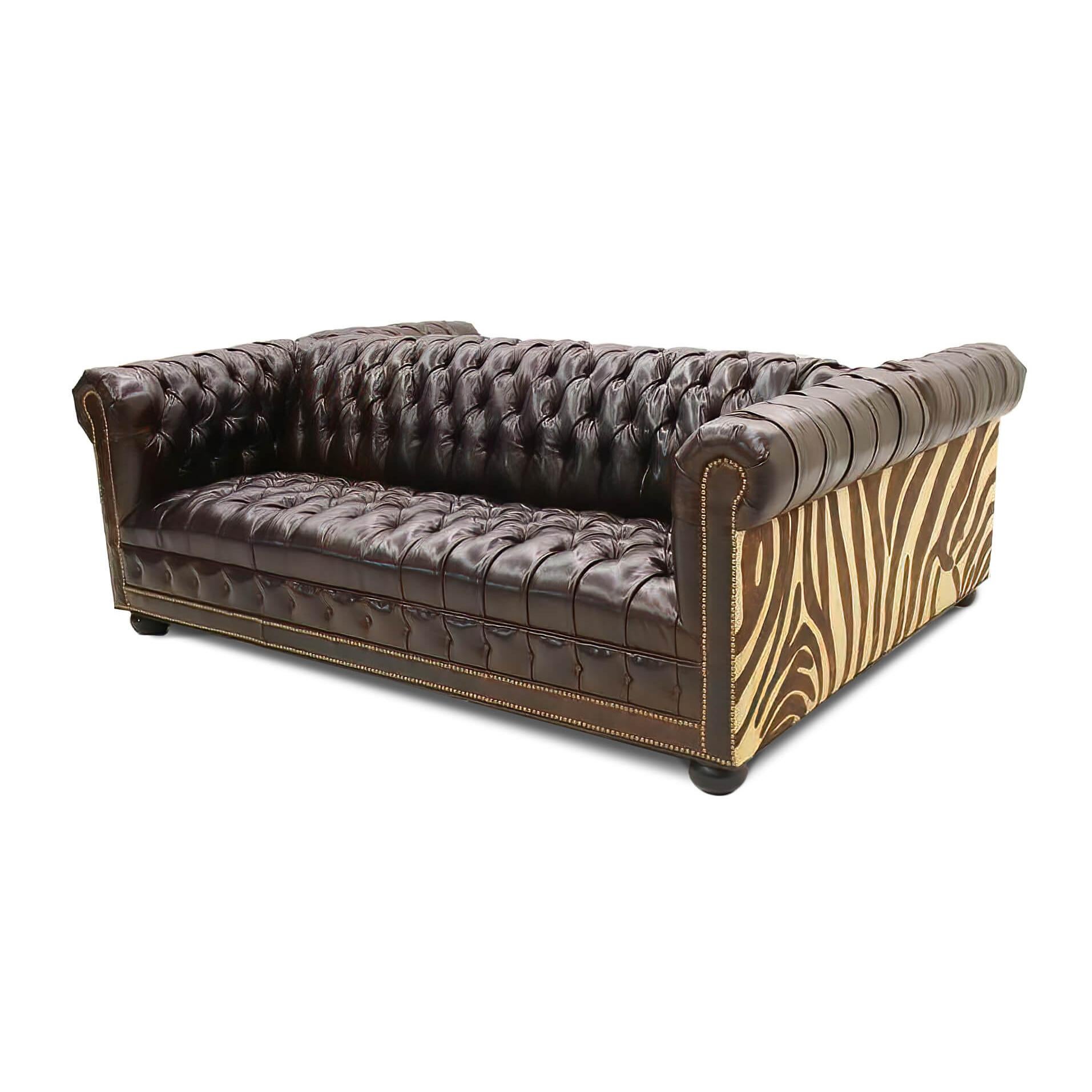 Leather Custom Double Sided Chesterfield Sofa For Sale