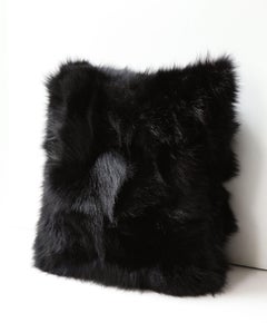 Custom Double Sided Toscana Shearling Kissen in schwarzer Farbe