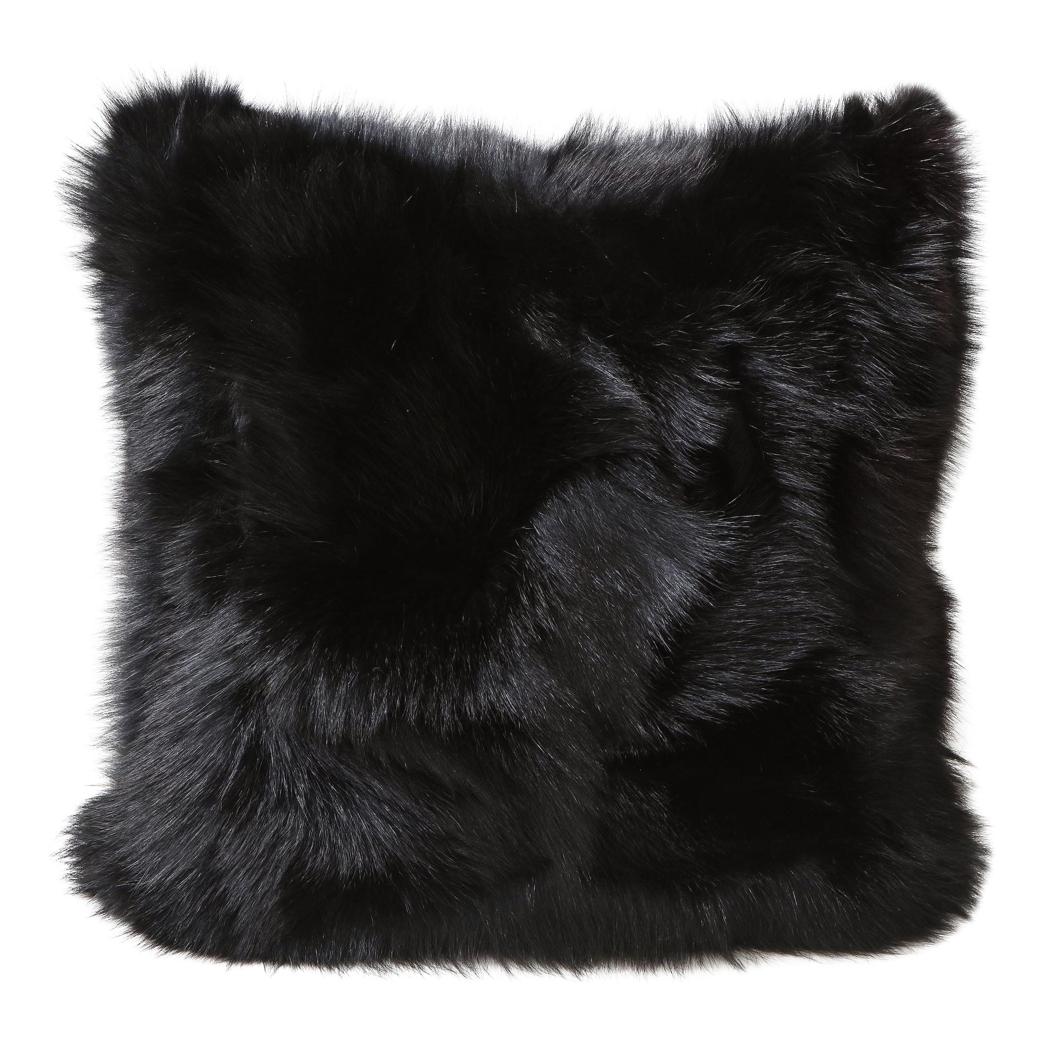 Custom Double Sided Toscana Shearling Pillow in Black Color