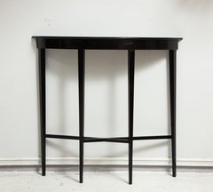 Custom Bbonized Demilune Console on Tapered Legs