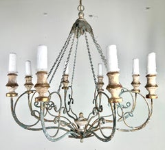 Vincente Eight Light Wood & Iron Painted Chandelier by Miamar Home
