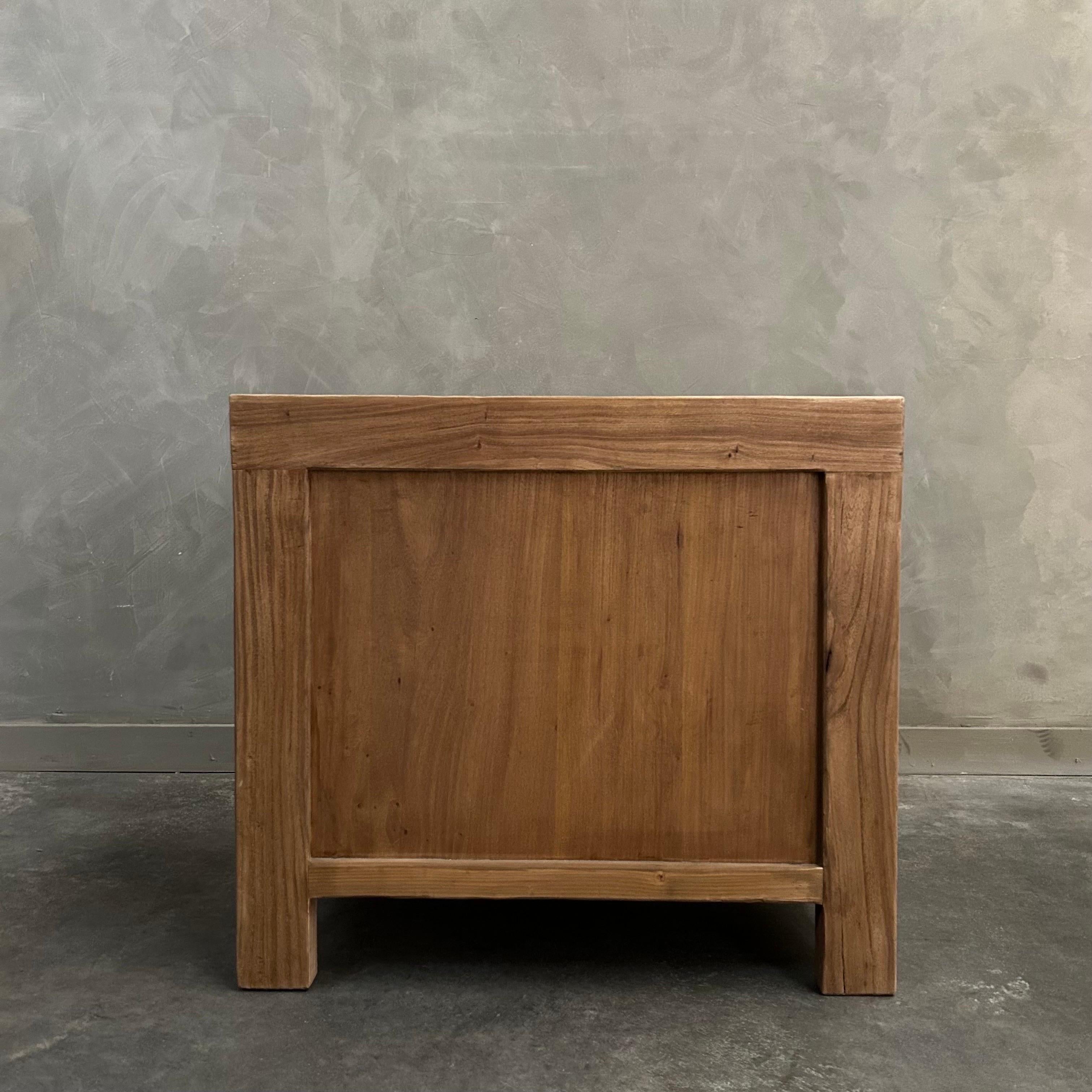Custom Elm Wood 2 Door Night Stand or Side Table  For Sale 1