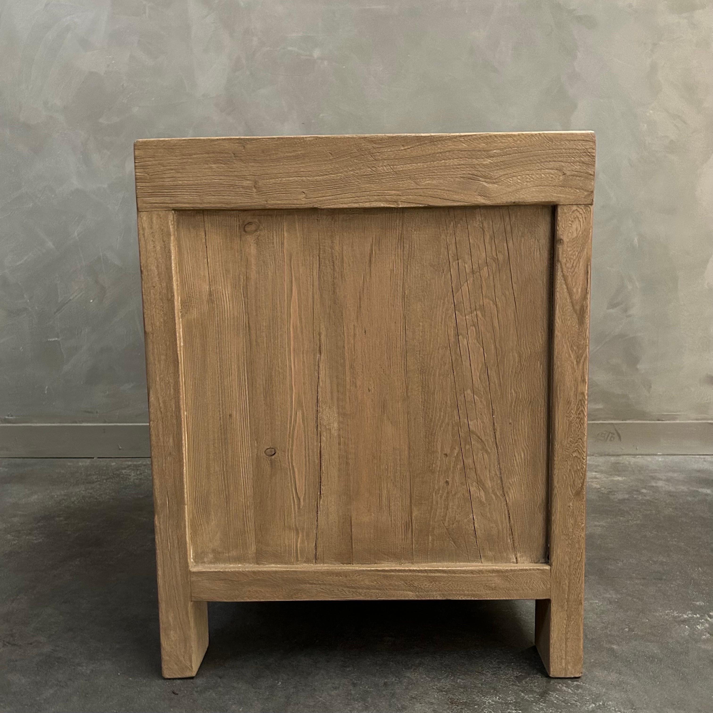 Custom Elm Wood 2 Door Night Stand or Side Table  For Sale 2