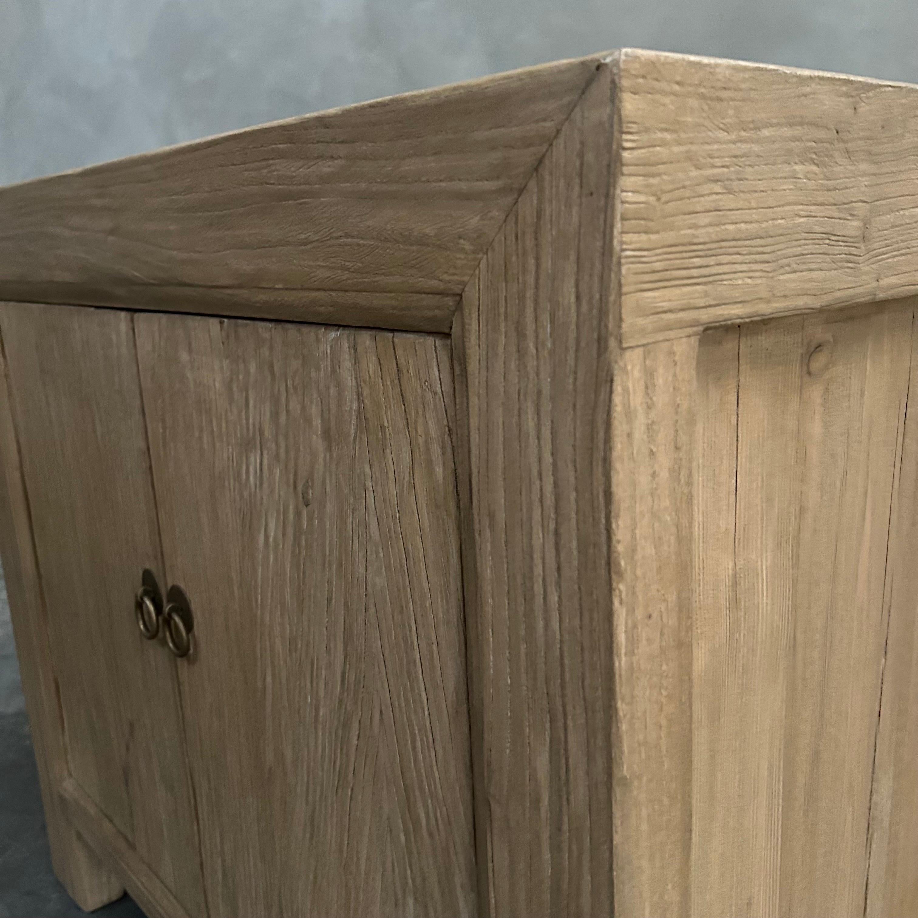 Custom Elm Wood 2 Door Night Stand or Side Table  For Sale 4
