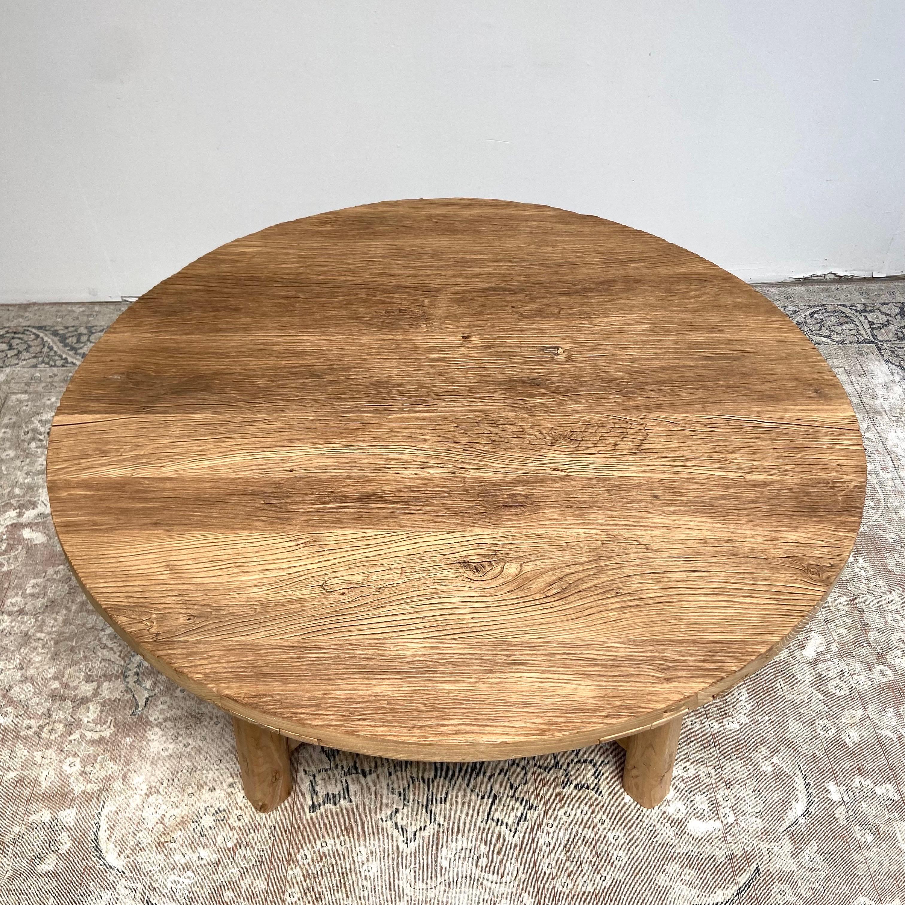 Custom Elm Wood Dining Table In New Condition In Brea, CA