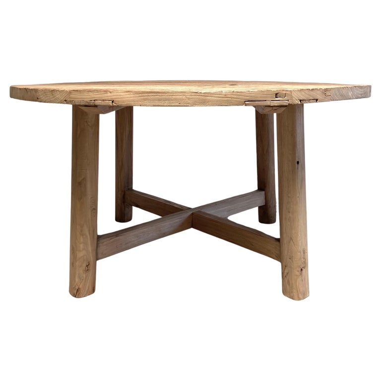 Custom Elm Wood Dining Table For Sale at 1stDibs