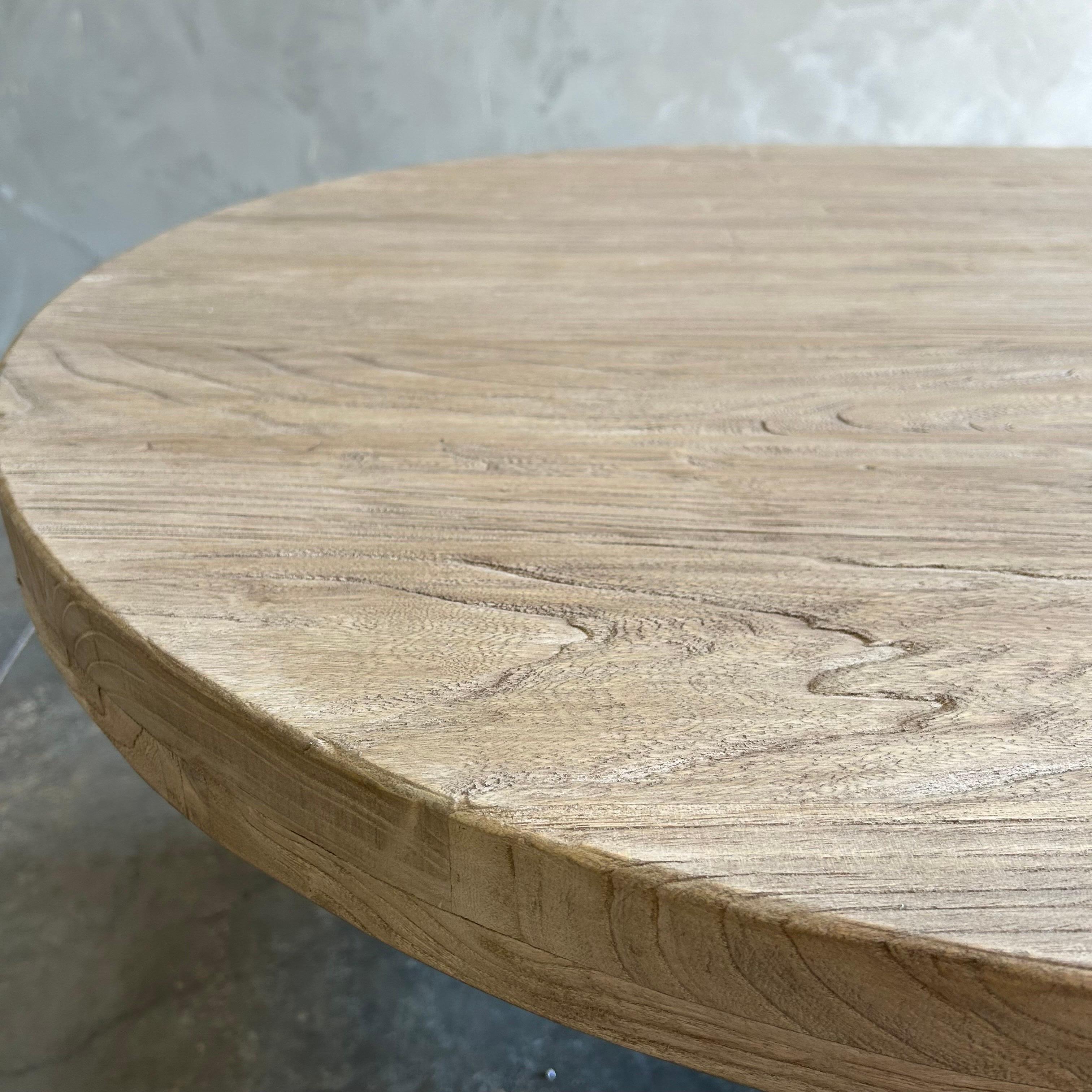 Custom Elm Wood Harvest Oval Dining Table  For Sale 6