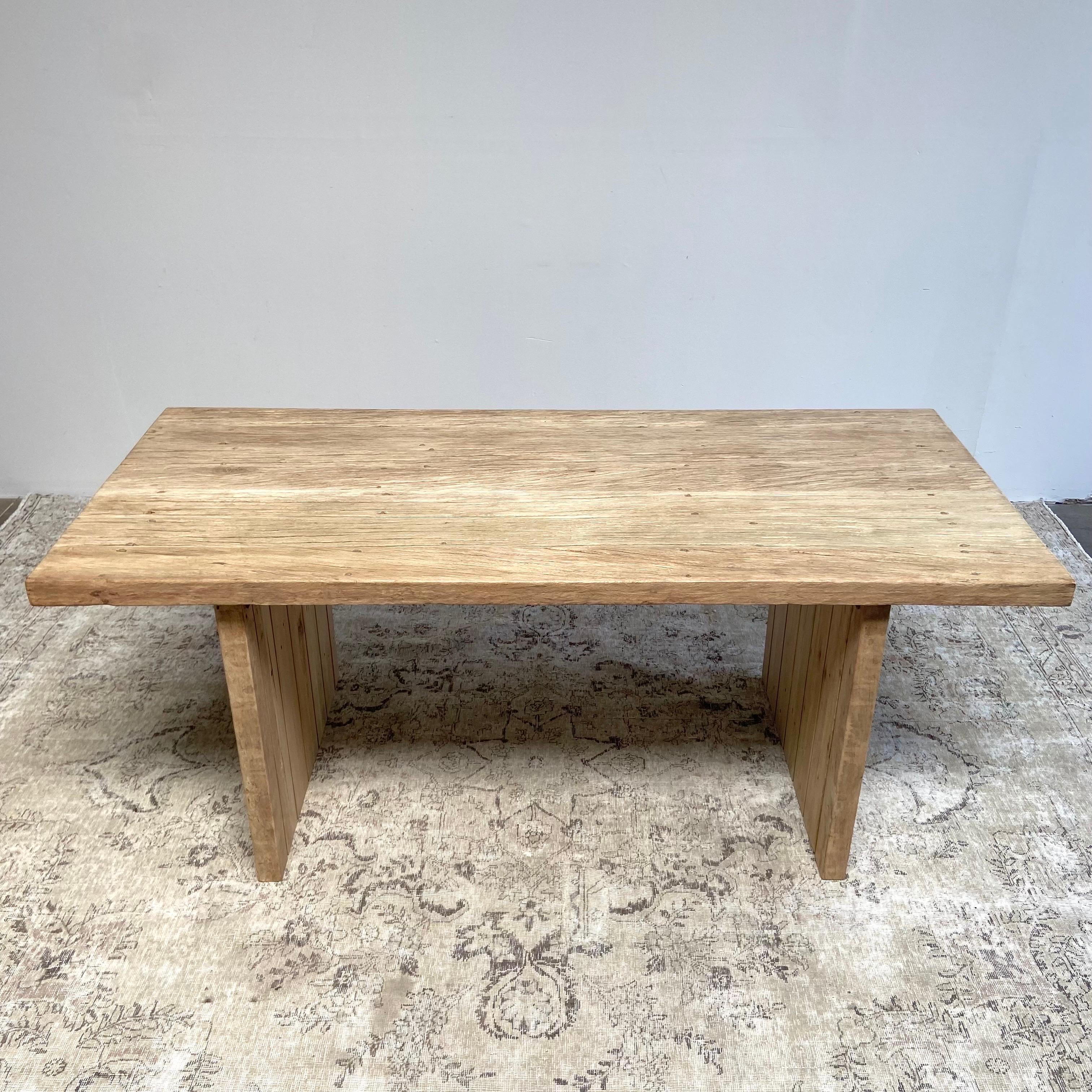 Custom Elm Wood Reclaimed Wood Dining Table 6