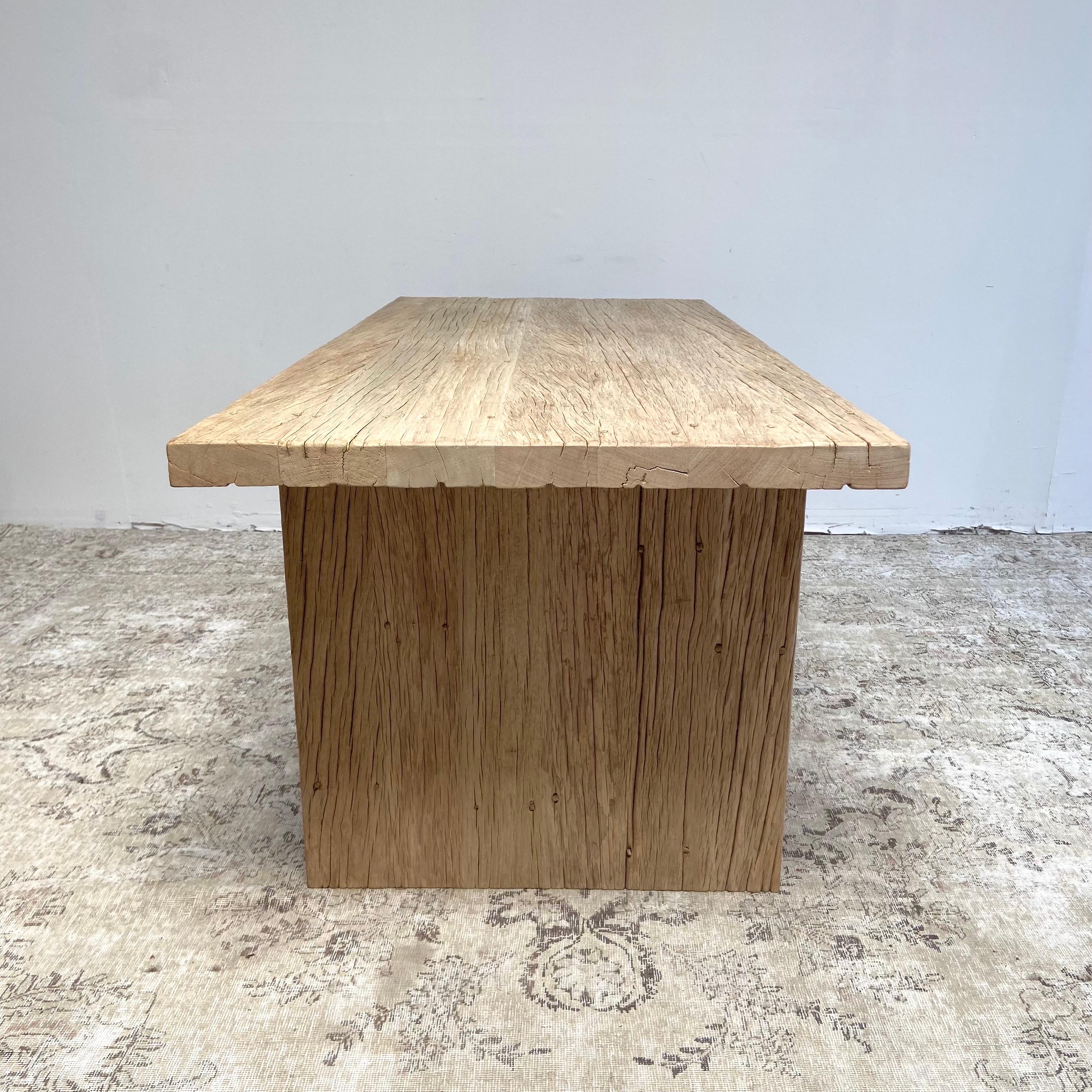 Contemporary Custom Elm Wood Reclaimed Wood Dining Table