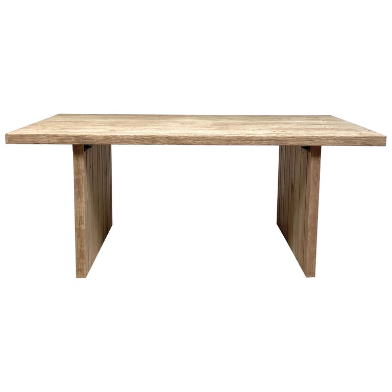 Custom Elm Wood Reclaimed Wood Dining Table For Sale at 1stDibs