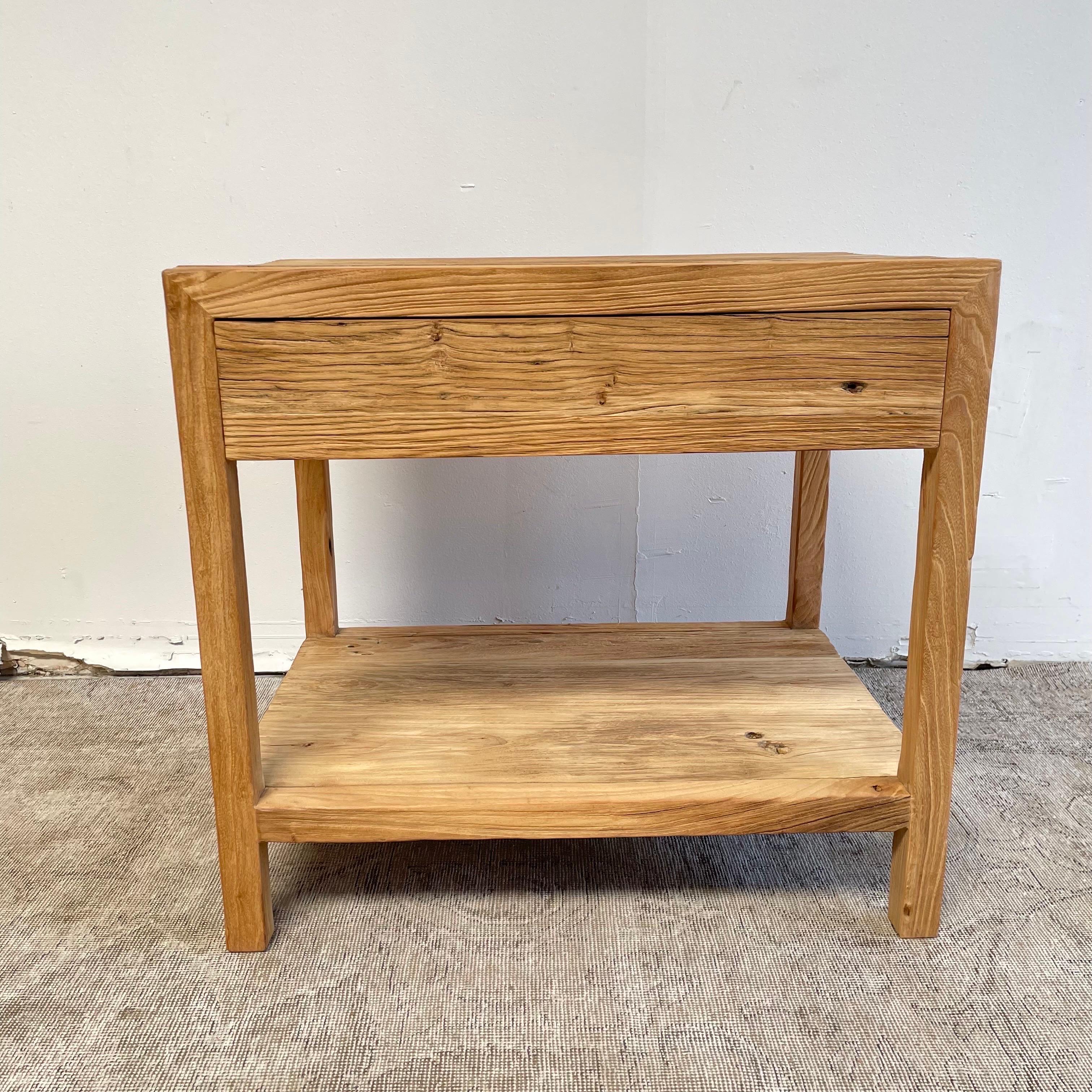 elm with chrome leg 1 drawer side table