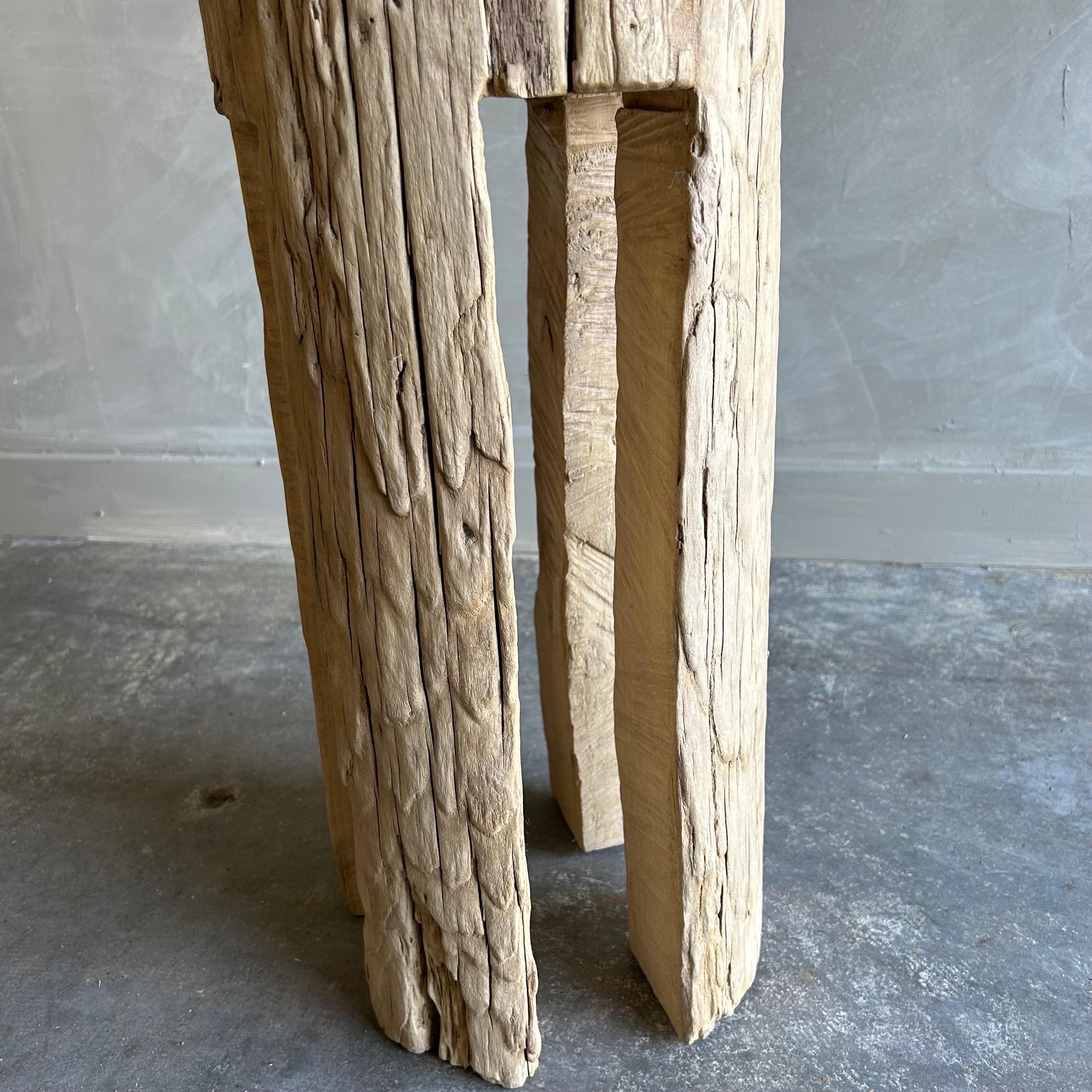 Custom Elm Wood Stump Side Table or Drink Table For Sale 3