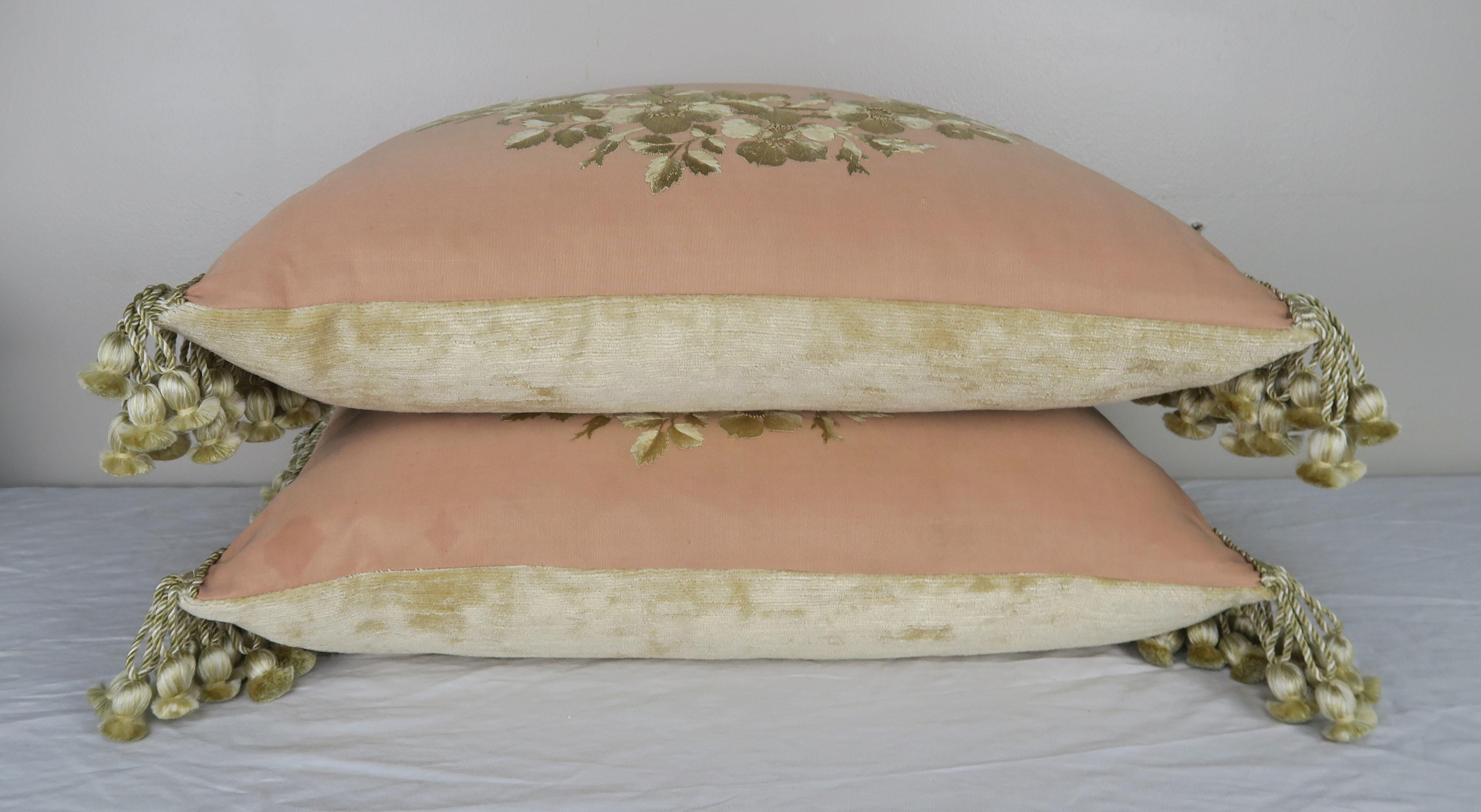 Rococo Custom Embroidered Antique Silk Floral Pillows by Melissa Levinson