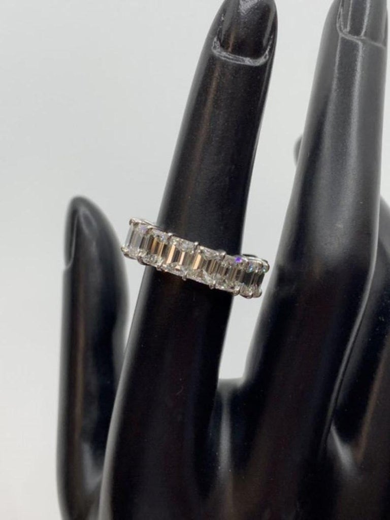 Custom Emerald Cut Diamond Eternity Band Ring For Sale at 1stDibs