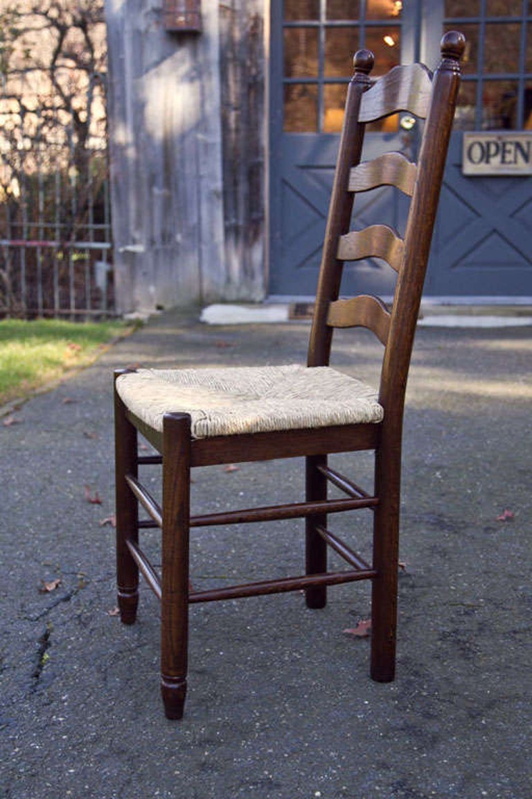 Custom English Bobble Top Ladder Back Side Chairs at 1stDibs