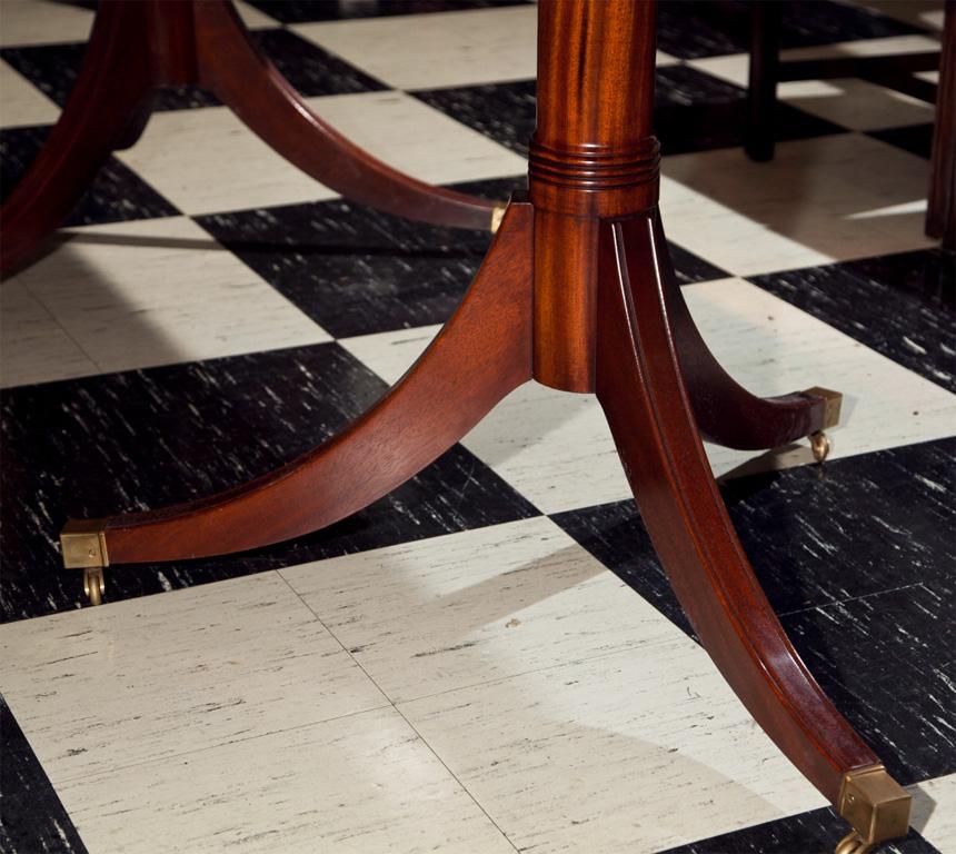 Contemporary Custom English Mahogany Dining Table with Rosewood Banding For Sale