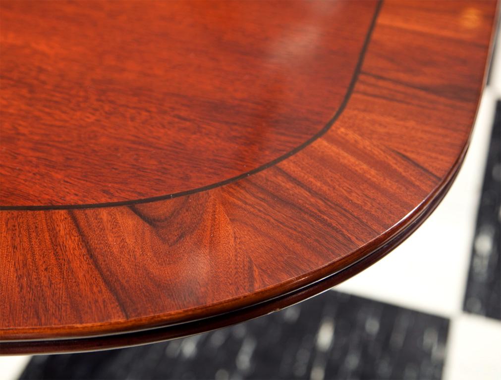 Custom English Mahogany Dining Table with Rosewood Banding For Sale 1