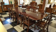 Custom, English Mahogany Dining Table with Rosewood Banding