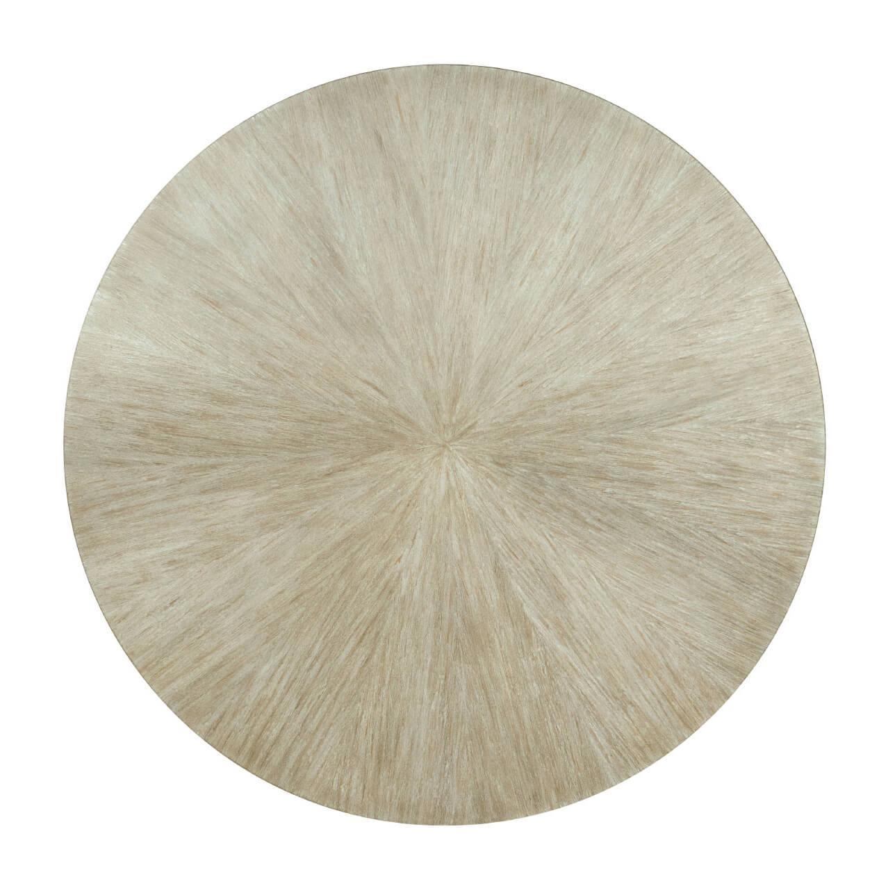 Custom English Round Oak Dining Table, Venetian Silver - HL - 60