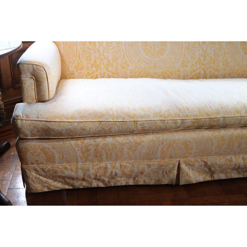 20th Century Custom English Sofa Upholstered in Fortuny Style Fabric
