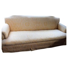 Custom English Sofa Upholstered in Fortuny Style Fabric