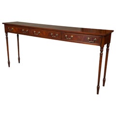Custom English Three-Drawer Mahogany Inlaid Console