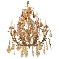 Lustre personnalisé Ernesto Klun en fer patiné et cristal