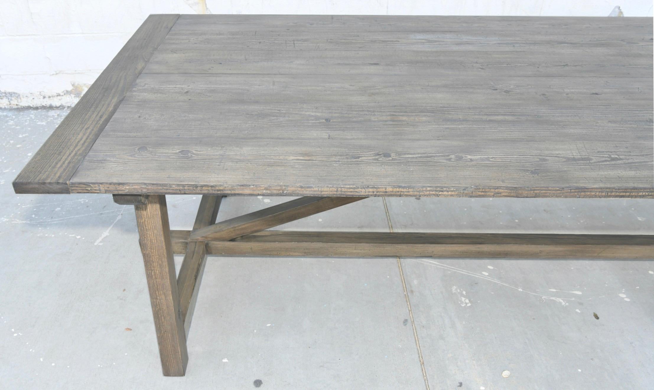 Iris Dining Table in Reclaimed Pine, Built to Order by Petersen Antiques  For Sale 1