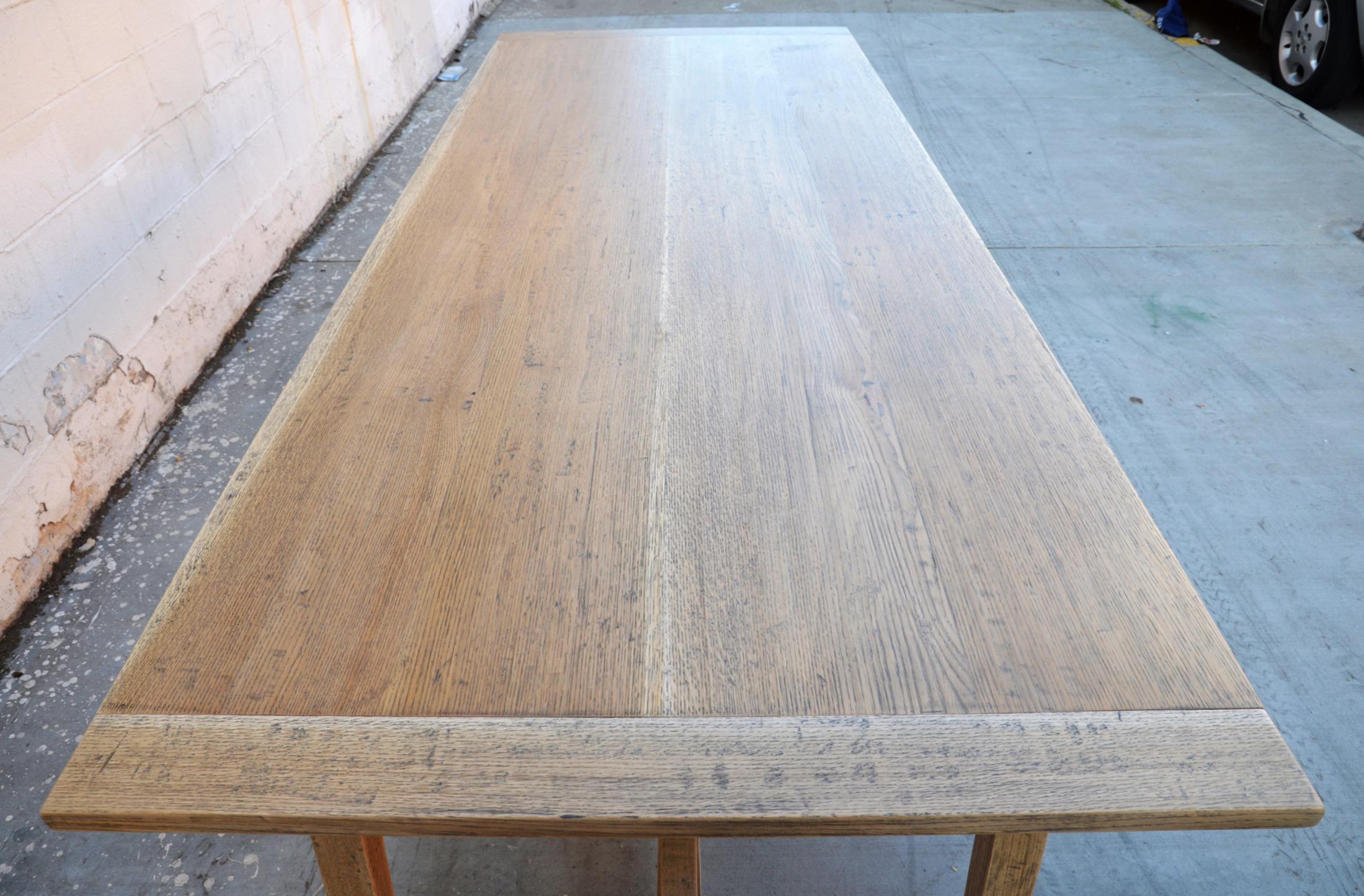 Iris Farm Table in Distressed Rift Sawn Oak (custom, expandable) For Sale 4