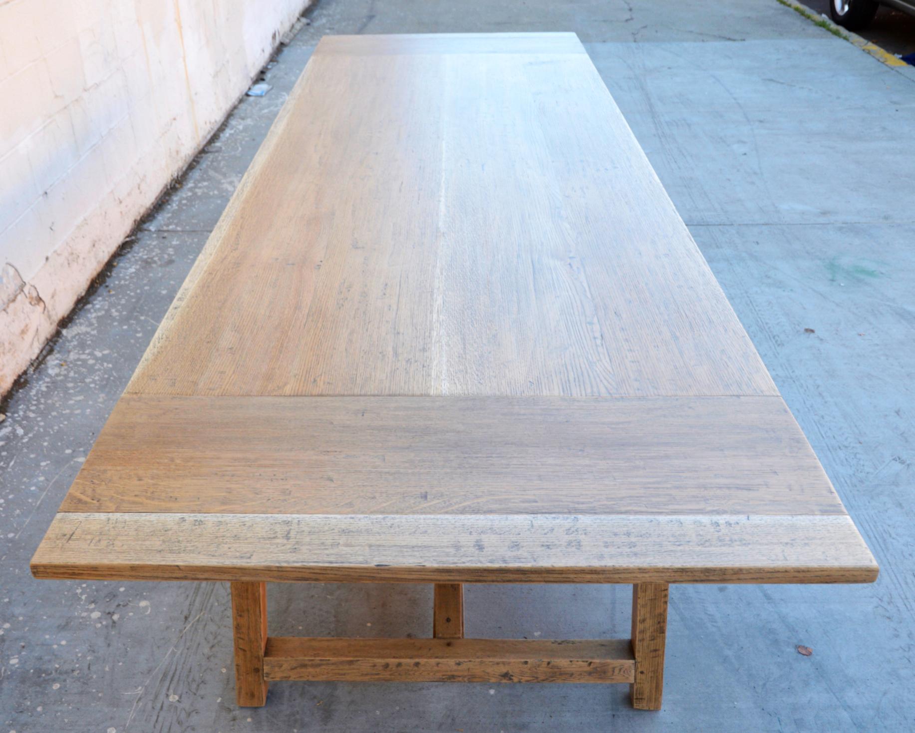 Iris Farm Table in Distressed Rift Sawn Oak (custom, expandable)  For Sale 5