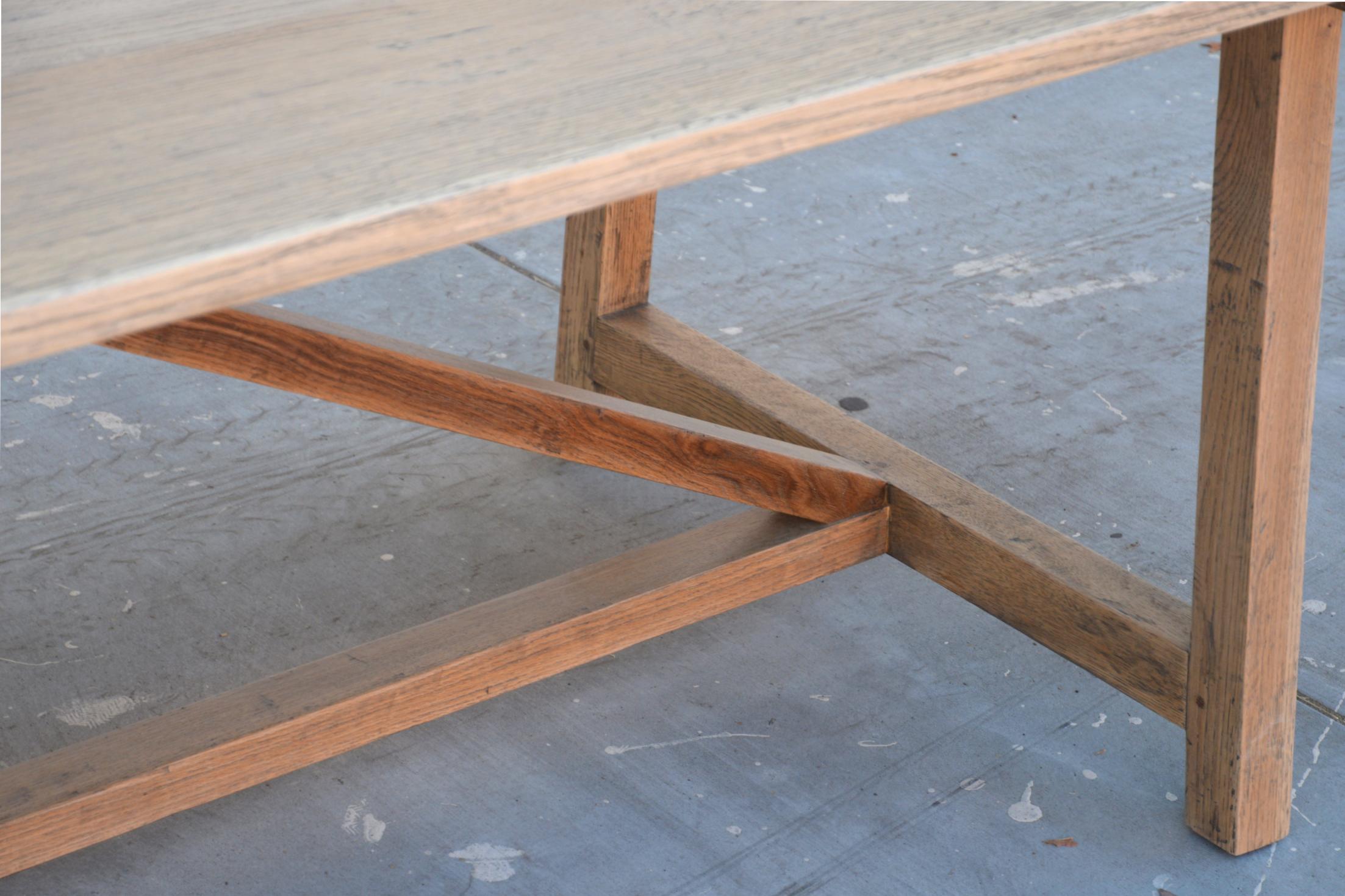 Iris Farm Table in Distressed Rift Sawn Oak (custom, expandable)  For Sale 6