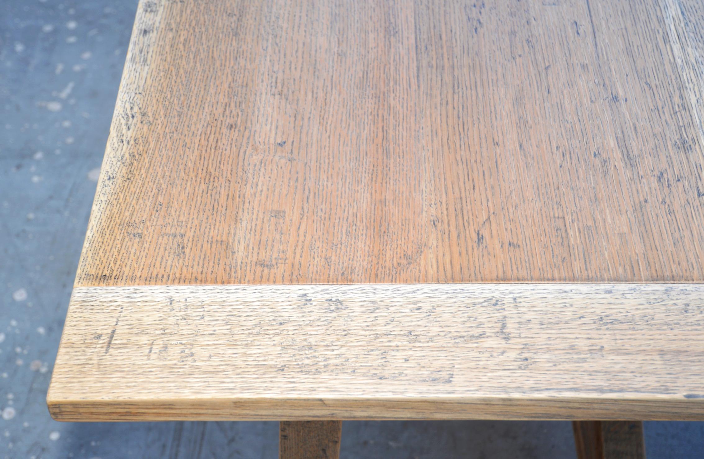 Iris Farm Table in Distressed Rift Sawn Oak (custom, expandable)  For Sale 3