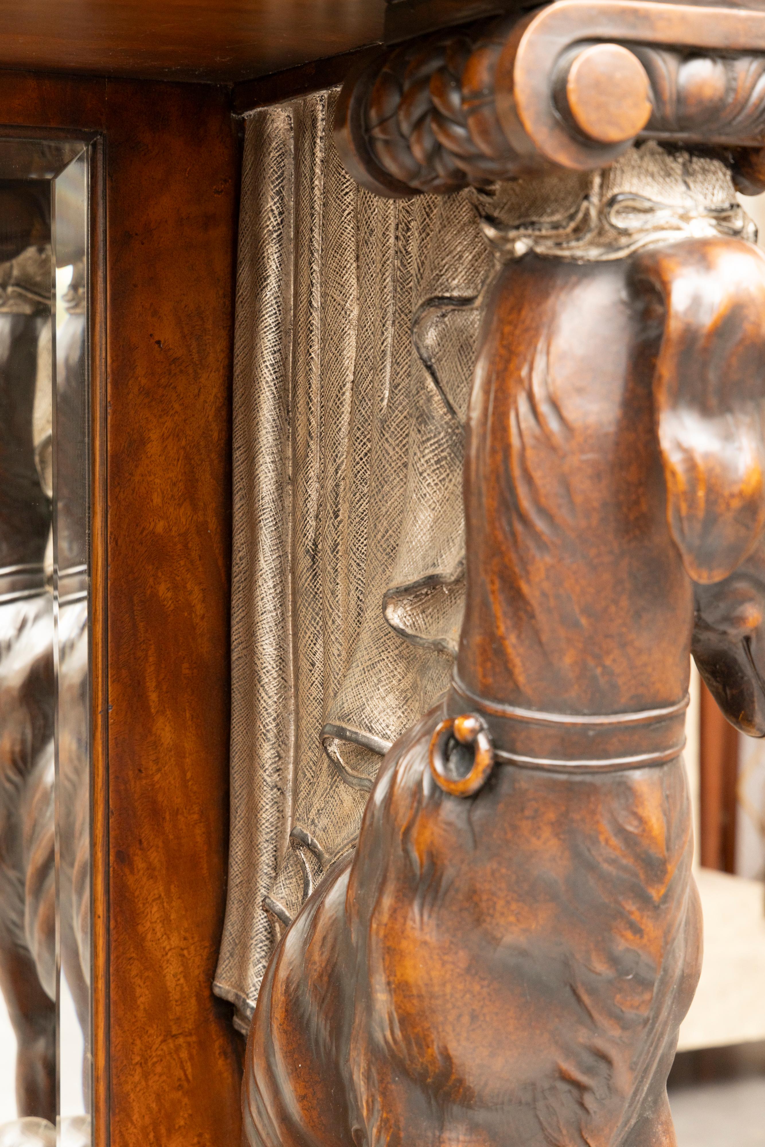 American Custom Fabricated Console with Figural Whippet Supports
